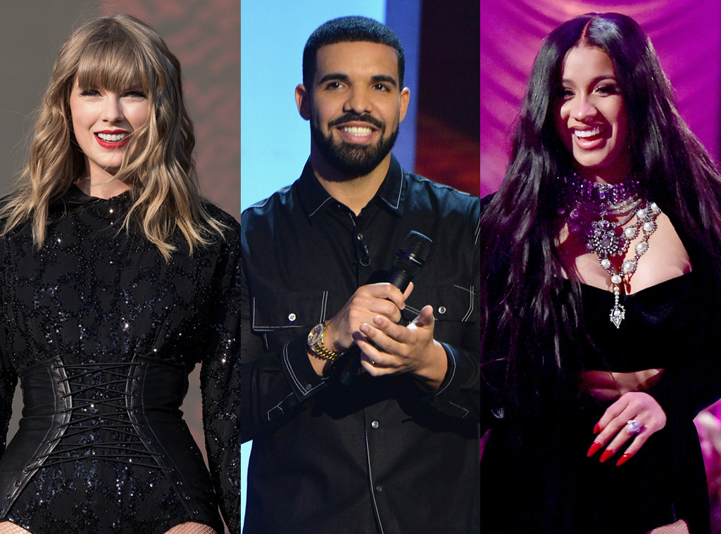 Znalezione obrazy dla zapytania Drake, Taylor Swift i Cardi B